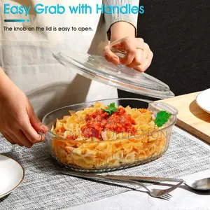 2 Piece Classy Heat Resistant Casserole Glass Bowls