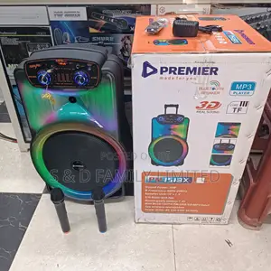 Premier 15 Inches Rechargeable Powered Speaker With 2 Mics
