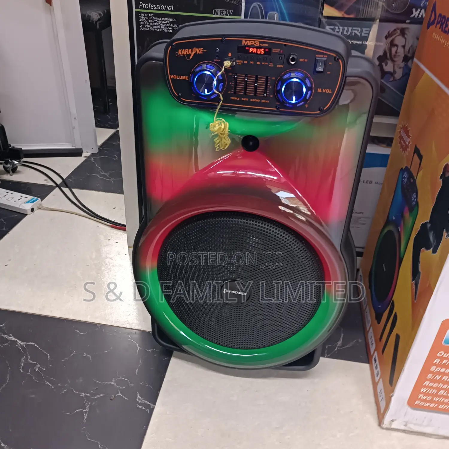 Premier 15 Inches Rechargeable Powered Speaker With 2 Mics