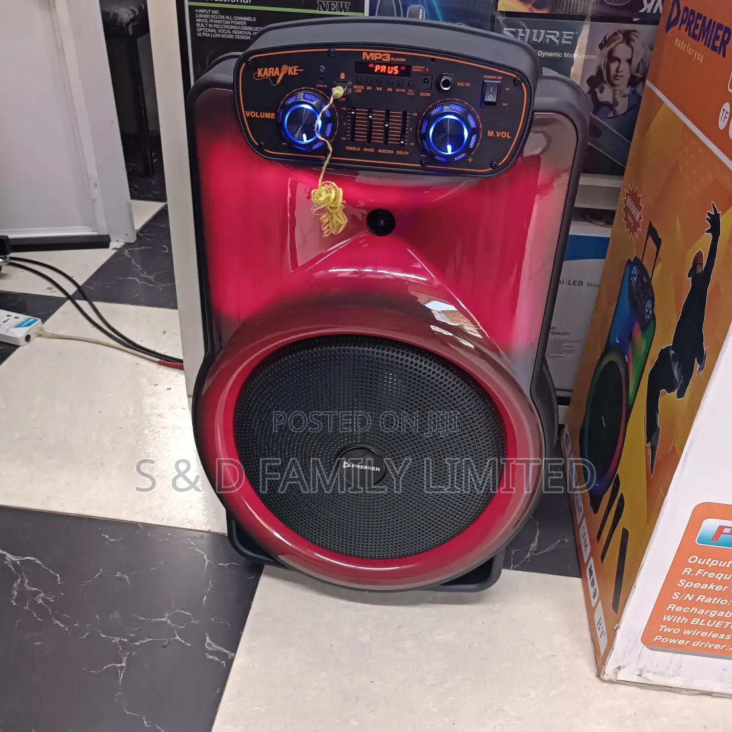 Premier 15 Inches Rechargeable Powered Speaker With 2 Mics