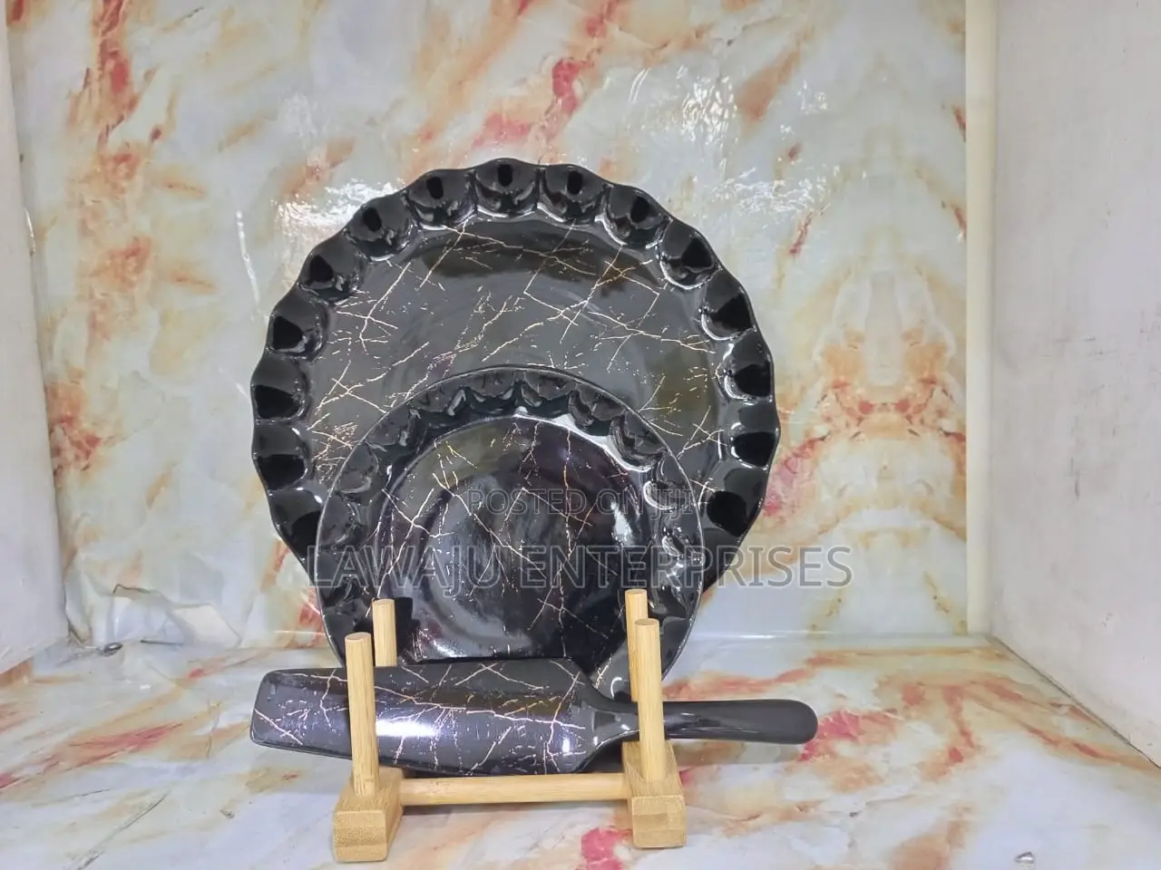 Marble Ceramic Cake Serving Set