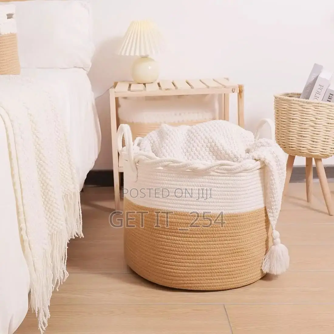 *Cotton Rope Basket.*
Large Storage Basket With Handles.