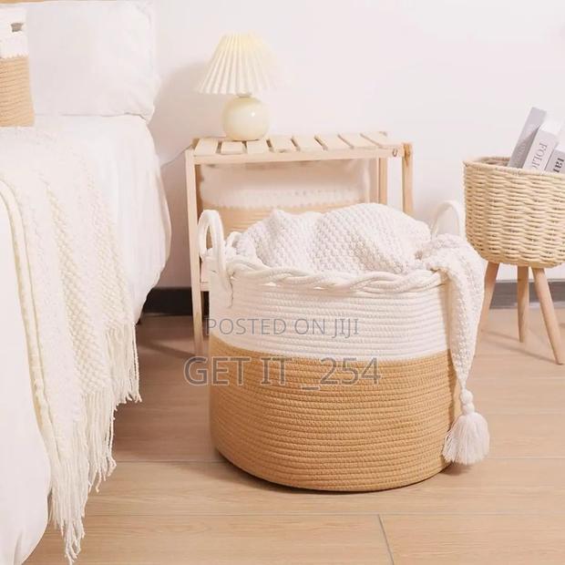 *Cotton Rope Basket.*
Large Storage Basket With Handles.