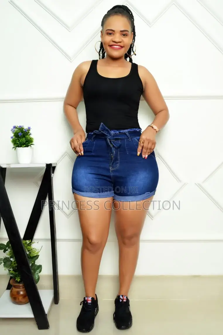 Women Denim Short, Top, Sneakers