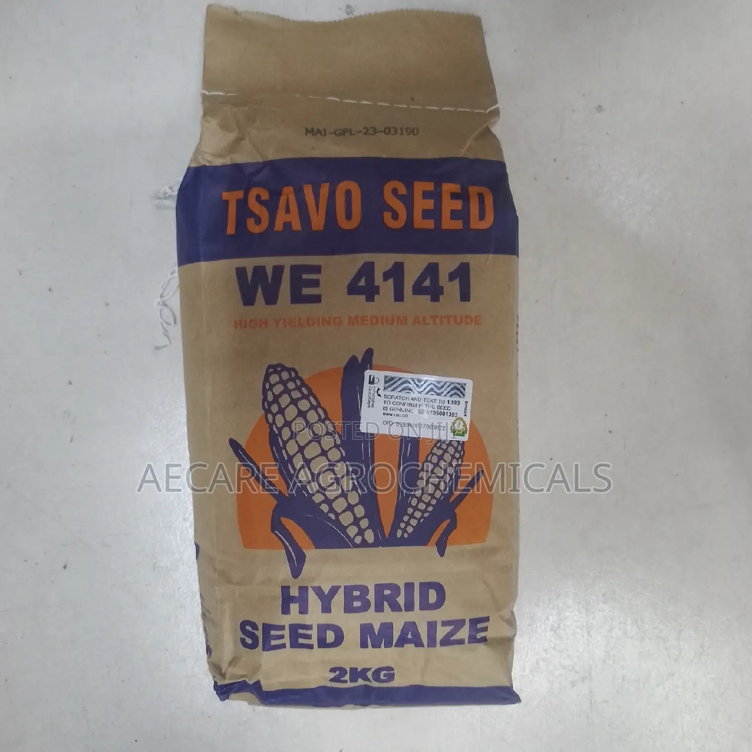 Maize Tsavo We 4141 2kg Seeds High Yielding Medium Altitude