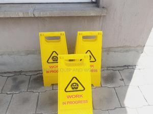 Working In Progress Caution Sign- Foldable - thumbnail 2