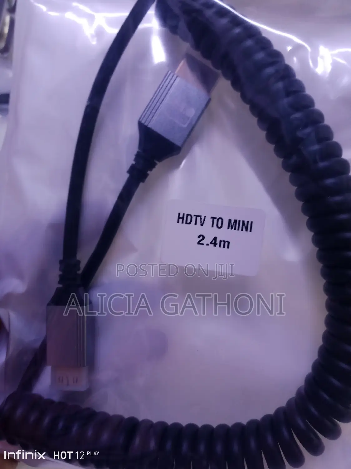 Mini HDMI to HDMI Spiral Cable