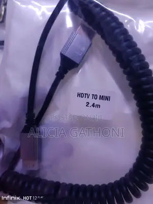Mini HDMI to HDMI Spiral Cable