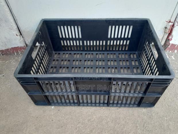 Black Plastic Storage Crate.