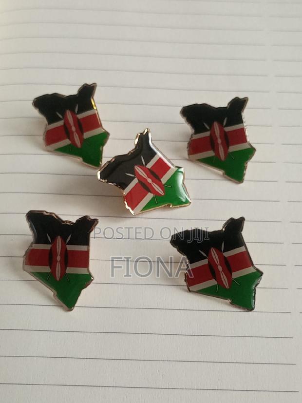 Kenyan Map Glossy Lapel Pins - main view
