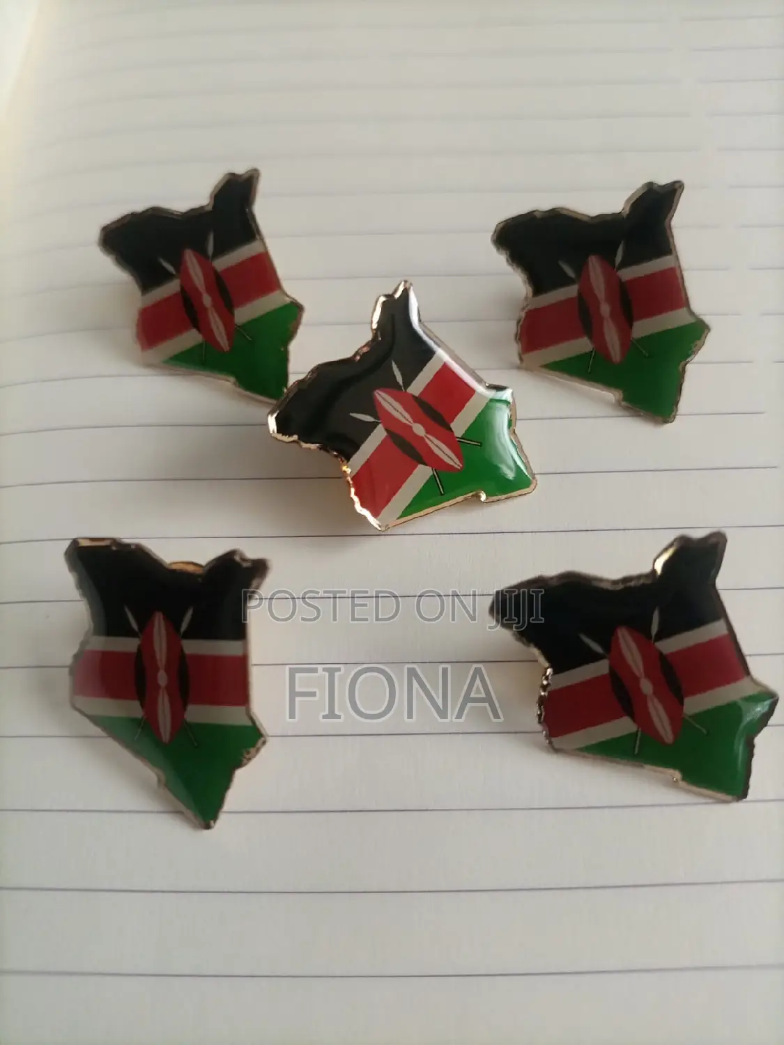 Kenyan Map Glossy Lapel Pins