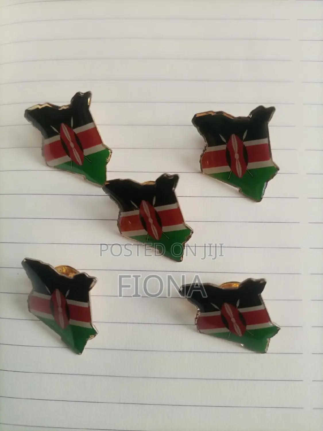 Kenyan Map Glossy Lapel Pins