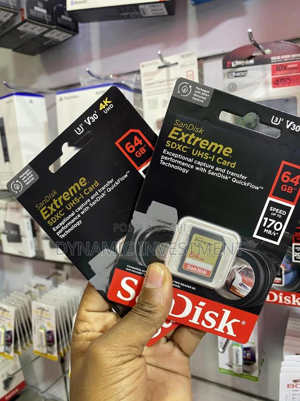 Sandisk 64GB Extreme SDHC Camera Memory Card 170 MB/S - main view