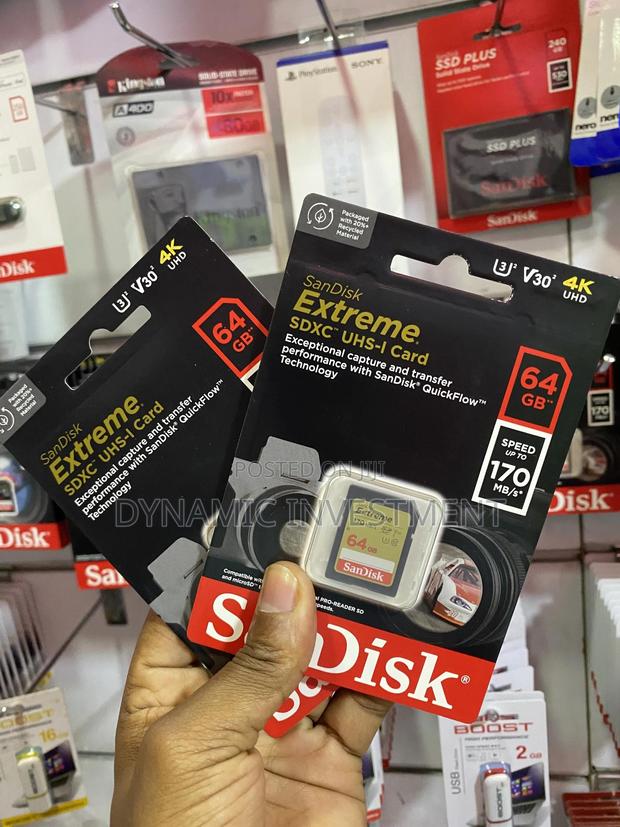 Sandisk 64GB Extreme SDHC Camera Memory Card 170 MB/S - thumbnail 3