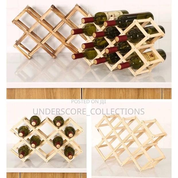 Foldable10 Slot Wooden Wine Bottle Rack - main view