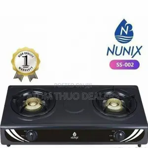 SS-002 Black Nunix Auto Ignation 2 Burner Table Top Gas