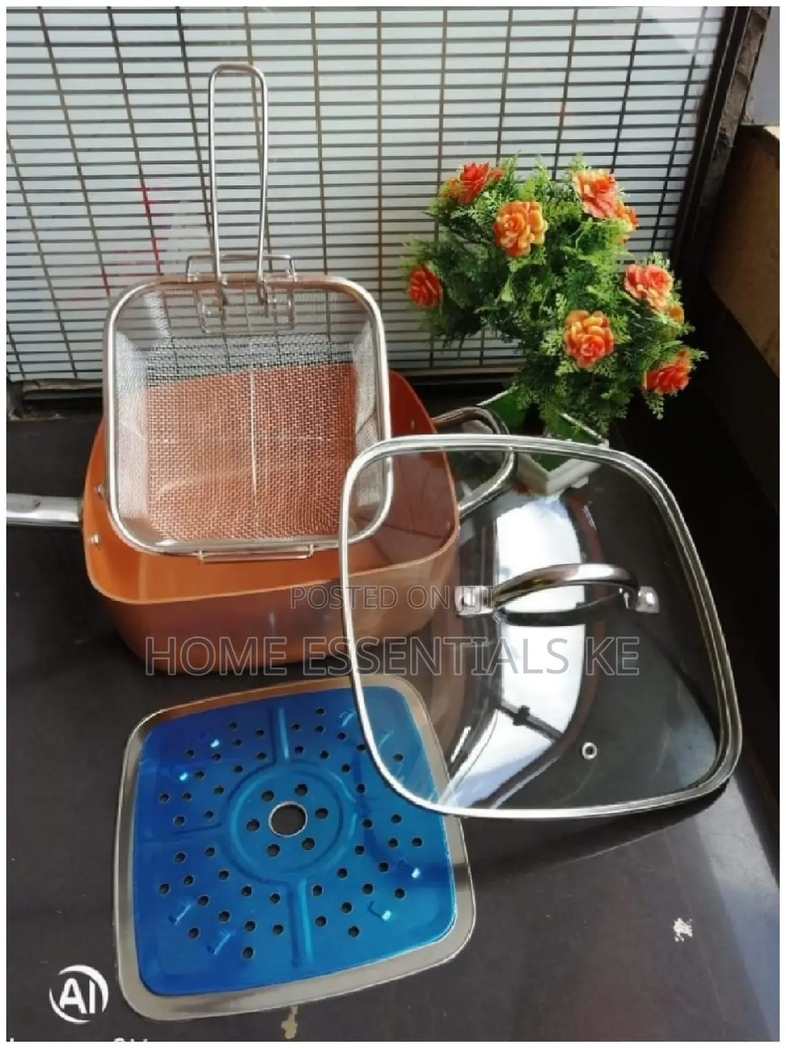 Copper Coated Deep Frier And Frying Pan