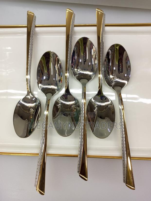 6pc Dinner Spoons/Golden Long Spoon - thumbnail 9