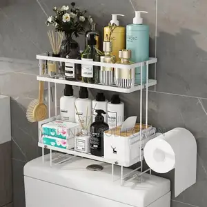Double Layer Bathroom/ Toilet Racks With Tissue Holder*