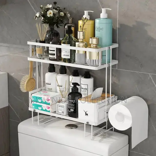 Double Layer Bathroom/ Toilet Racks With Tissue Holder*