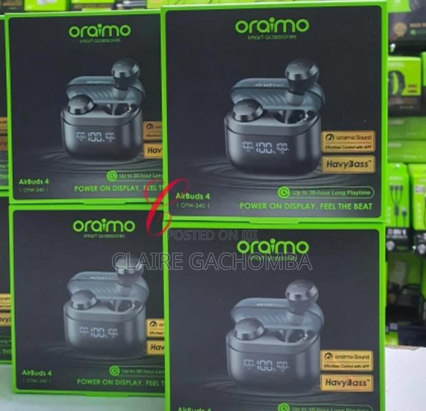 Black Oraimo Earbuds 4 OTW-340 ENC 38 HRS Wireless Earbuds - main view