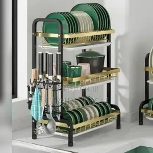 New Golden Black 3 Tier Advanced Dish Rack