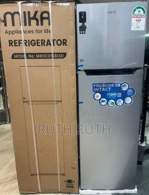 Mika Fridge, 168L, 2 Door Top Mount Freezer, Defrost