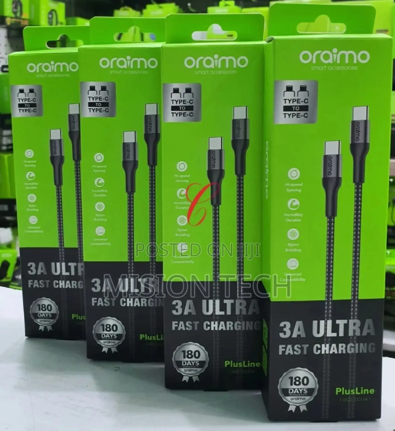 Brand New Oraimo Fast Charging Braided Cable