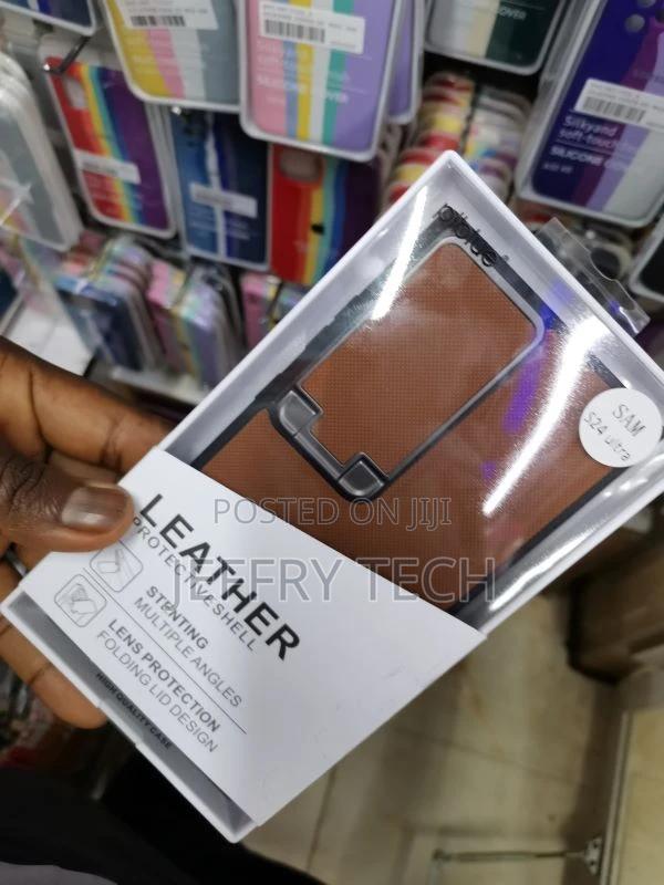 Leather Samsung S24 Ultra Stenting Multipe Angles Lens Case - thumbnail 3