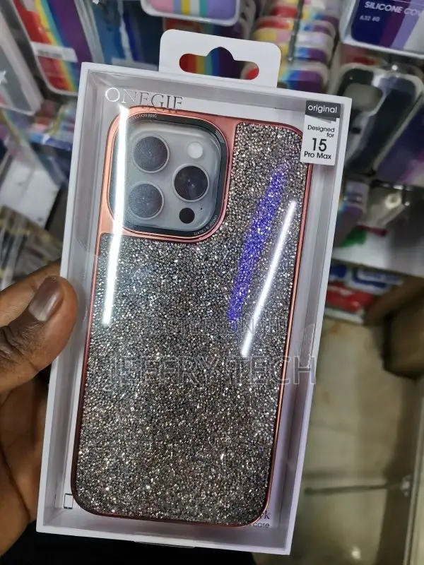 Onegif Leather Design Case With Glitter iPhone 15 Pro Max
