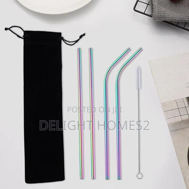 Stainless Steel Reusable Metal Straws Set - thumbnail 3