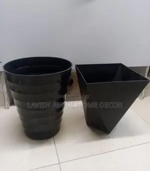Black White Plant Pots Planters Vases