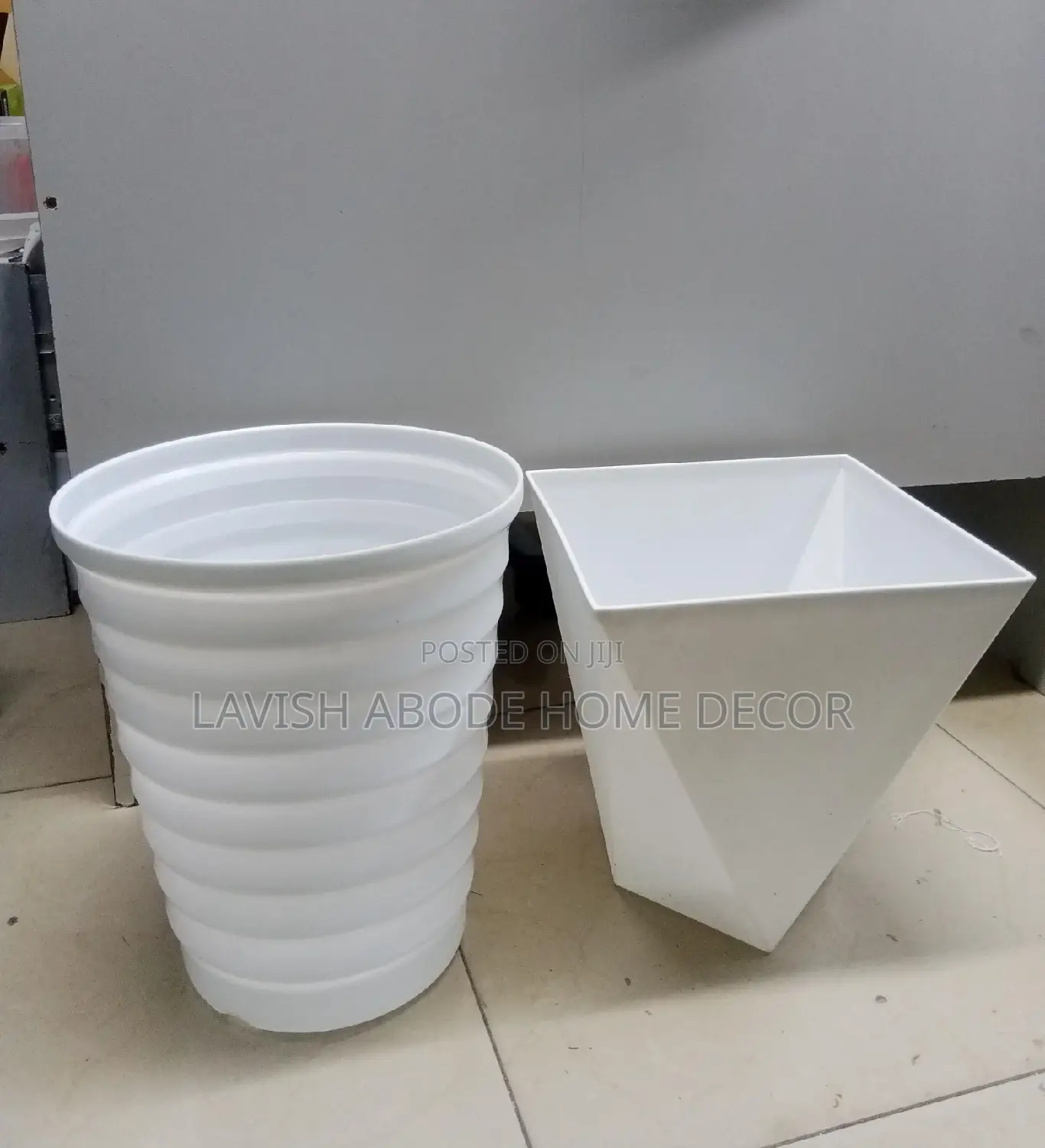 Black White Plant Pots Planters Vases