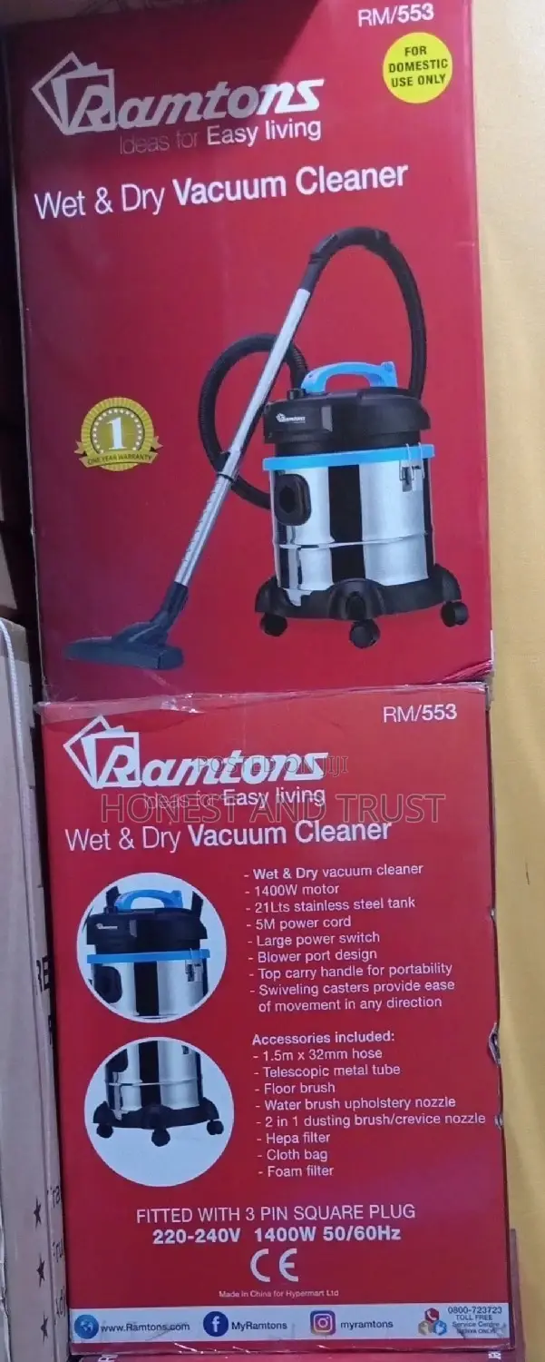 Ramtons – Rm/553 Wet and Dry Vacuum Cleaner