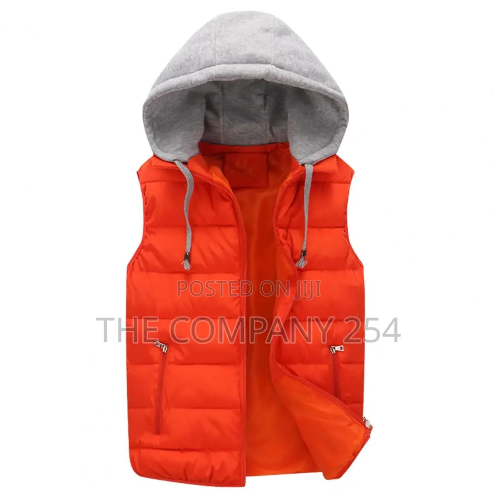 Unisex Printing Cuban Branding Sleeveless Half Puff Jackets.