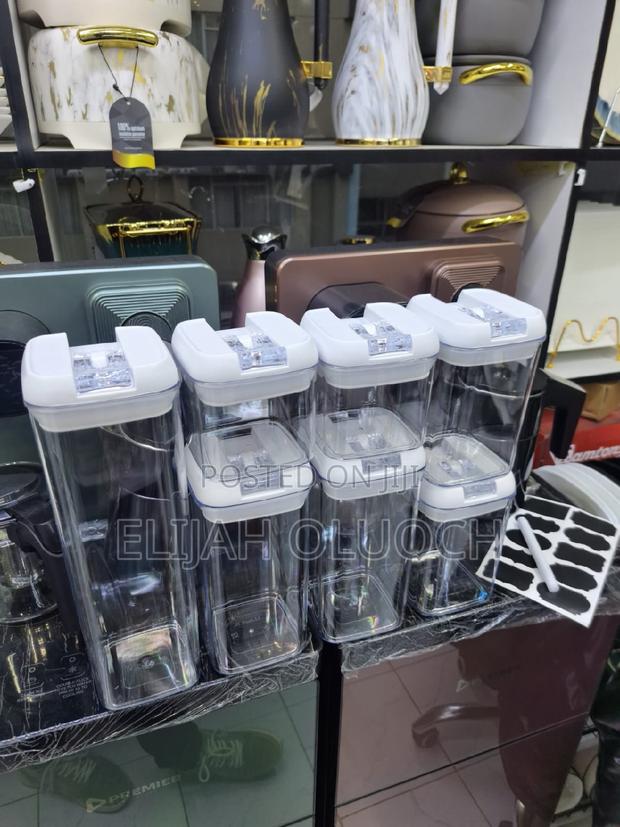 7pcs Transparent Acrylic Cereal Food Storage Containers - main view