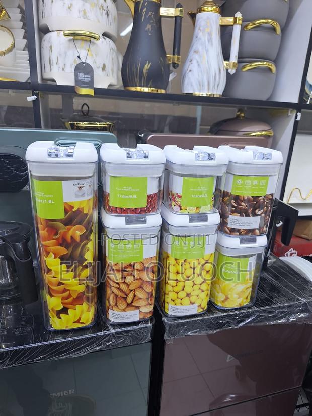 7pcs Transparent Acrylic Cereal Food Storage Containers - thumbnail 2