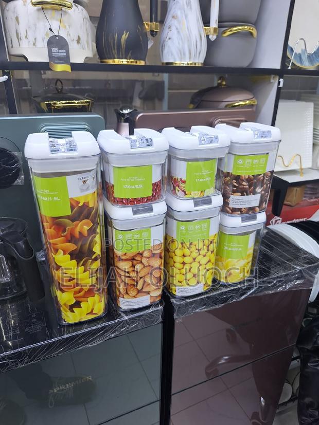 7pcs Transparent Acrylic Cereal Food Storage Containers - thumbnail 3