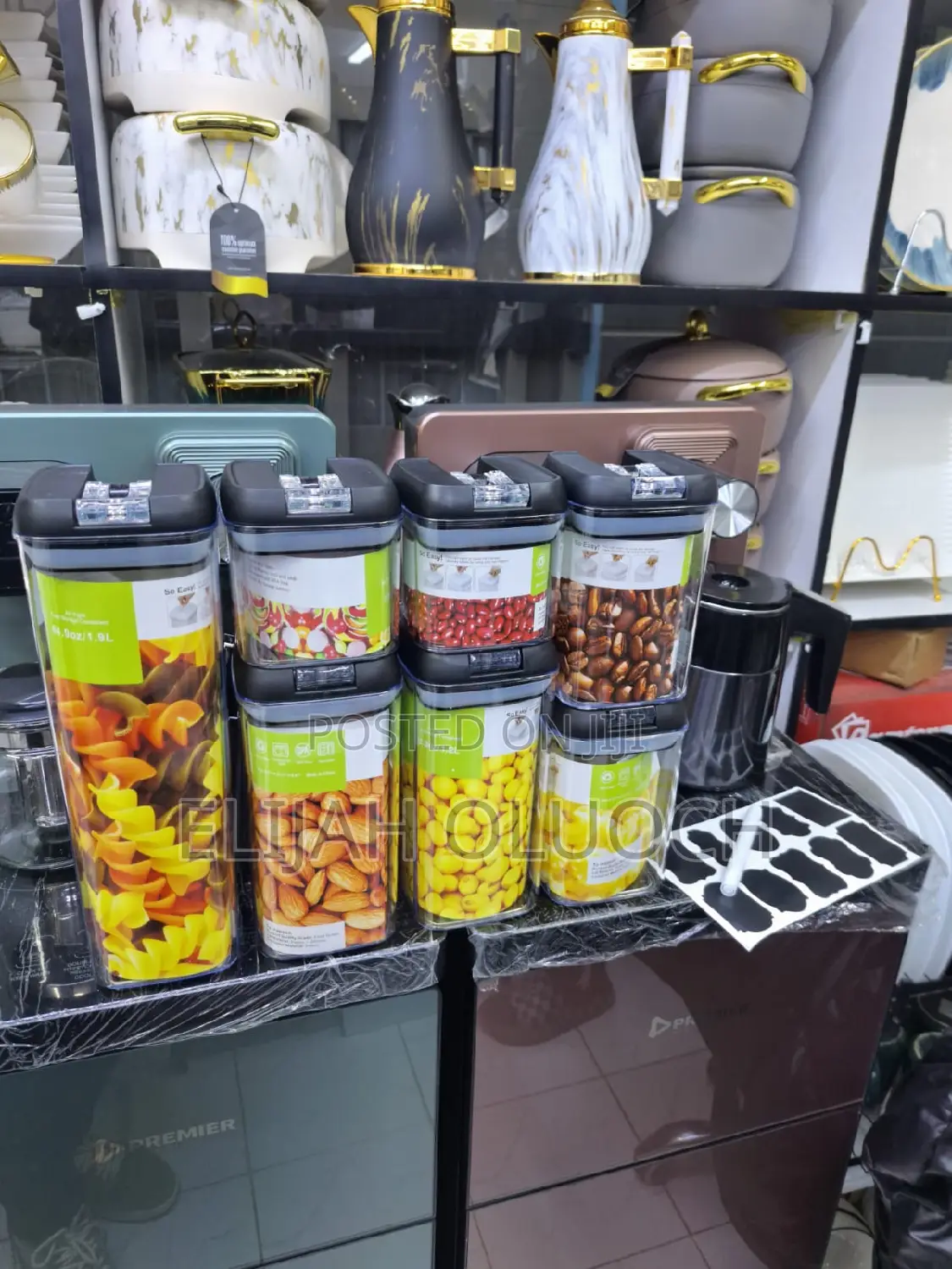 7pcs Transparent Acrylic Cereal Food Storage Containers