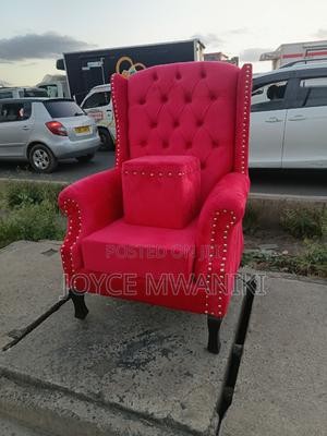 Pedicure Seat, Red With Stool - thumbnail 2