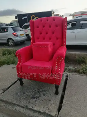 Pedicure Seat, Red With Stool 