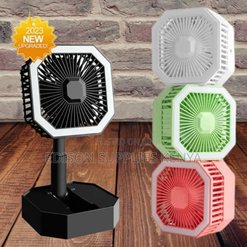 Fan Rechargeable Desk Fan With Lamp. Portable Fan Table Fan