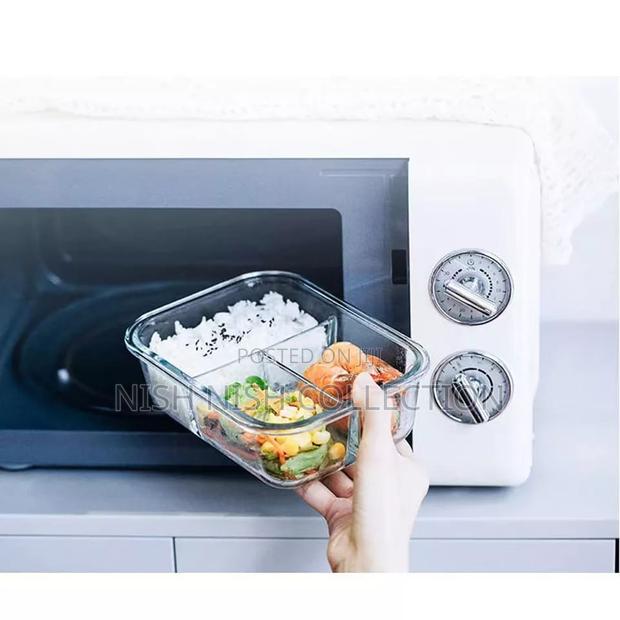 3 Grid Microwave - Safe Partitioned Glass Lunch Box - thumbnail 2