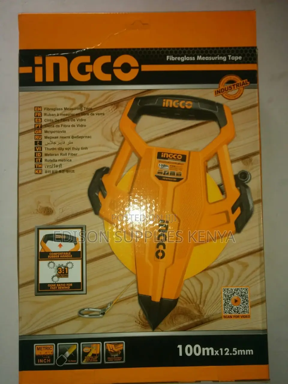 Ingco Fiberglass Measuring Tape 100 Metres Tape Measure