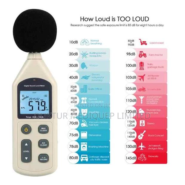 Hospital Handheld Noise Meter With Light Weight, Multiuse - thumbnail 4
