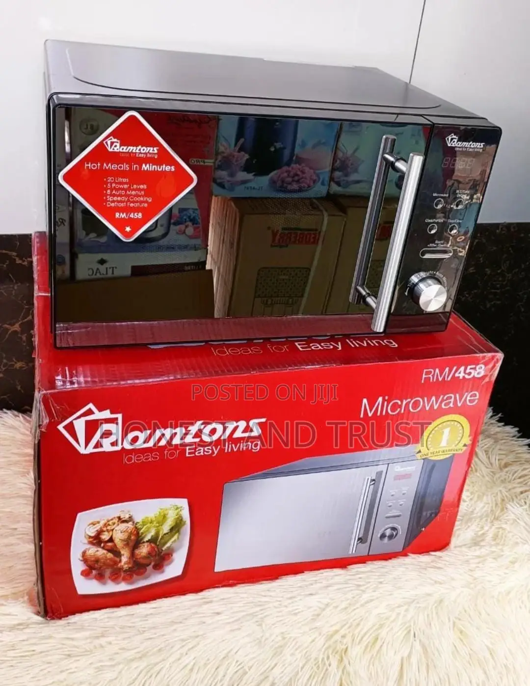 *Ramtons 20litres Digital Microwave RM 458 (Silver Glass)