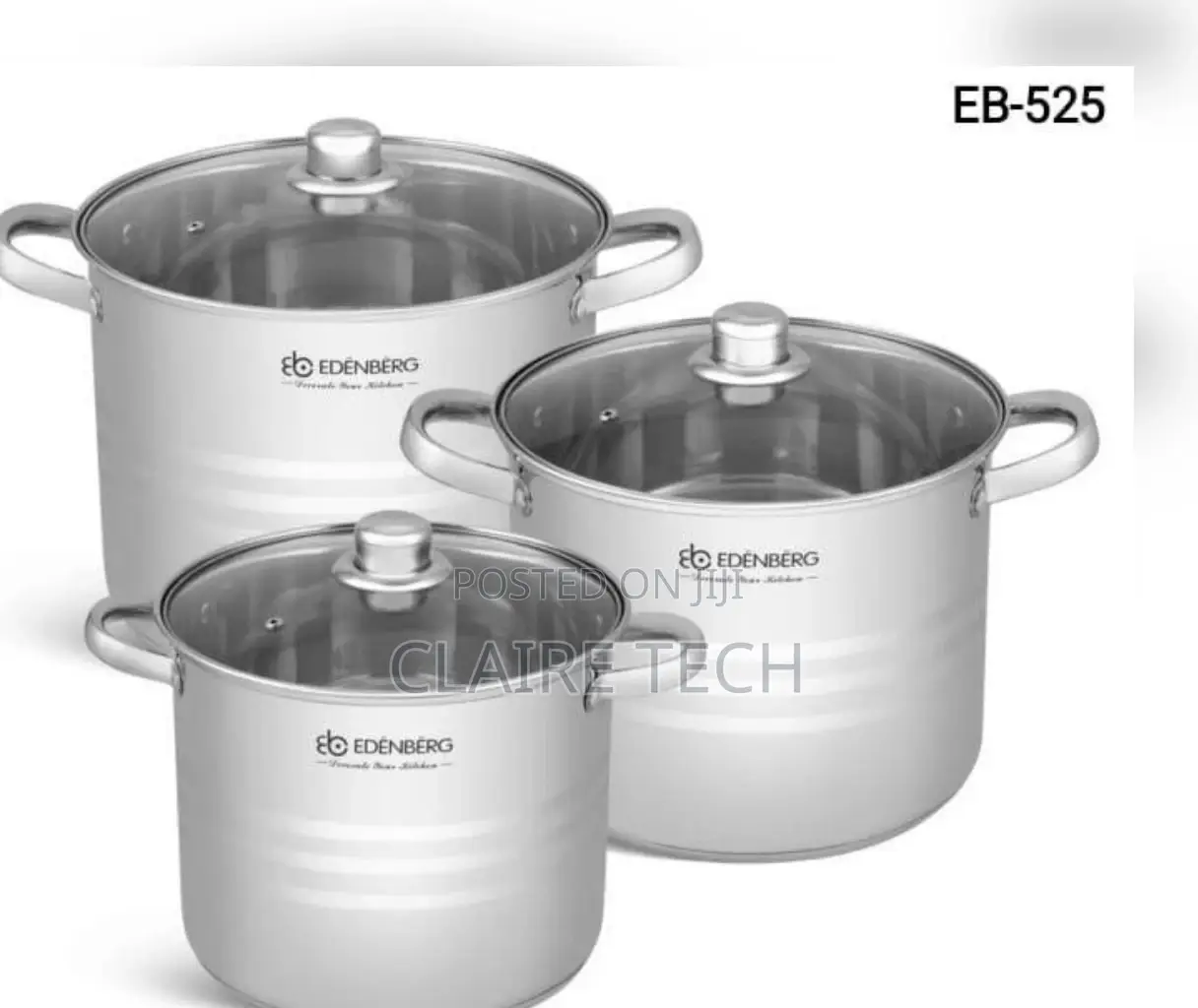 6 Pieces Edenberg Stainless Steel Cookware EB-525
