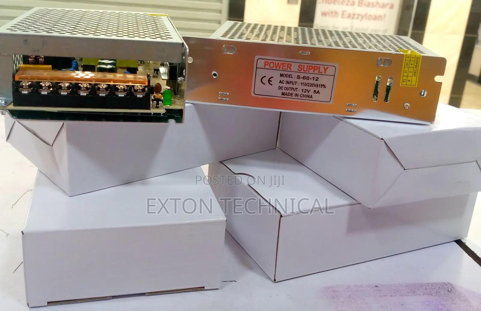 Open Frame Power Supply Brick DC 12V, 60W, for CCTV Camera
