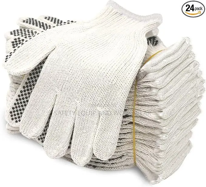 Liberty OH White Two Sided Dotted Gloves
