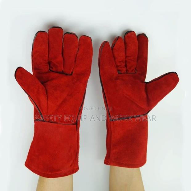 Red Welding Gloves Certification - main view